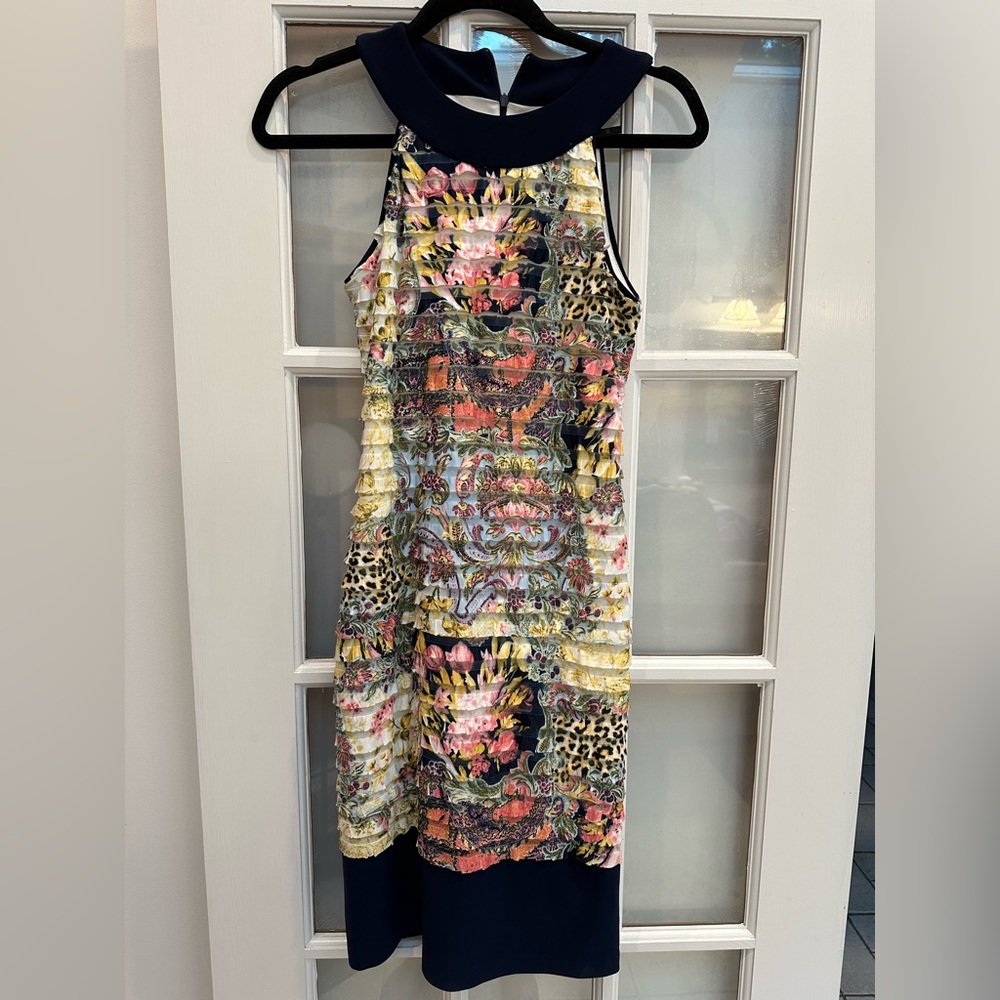 Vintage Joseph Ribkoff Tiered Ruffled Floral Paisley Dress Size 4 Small S